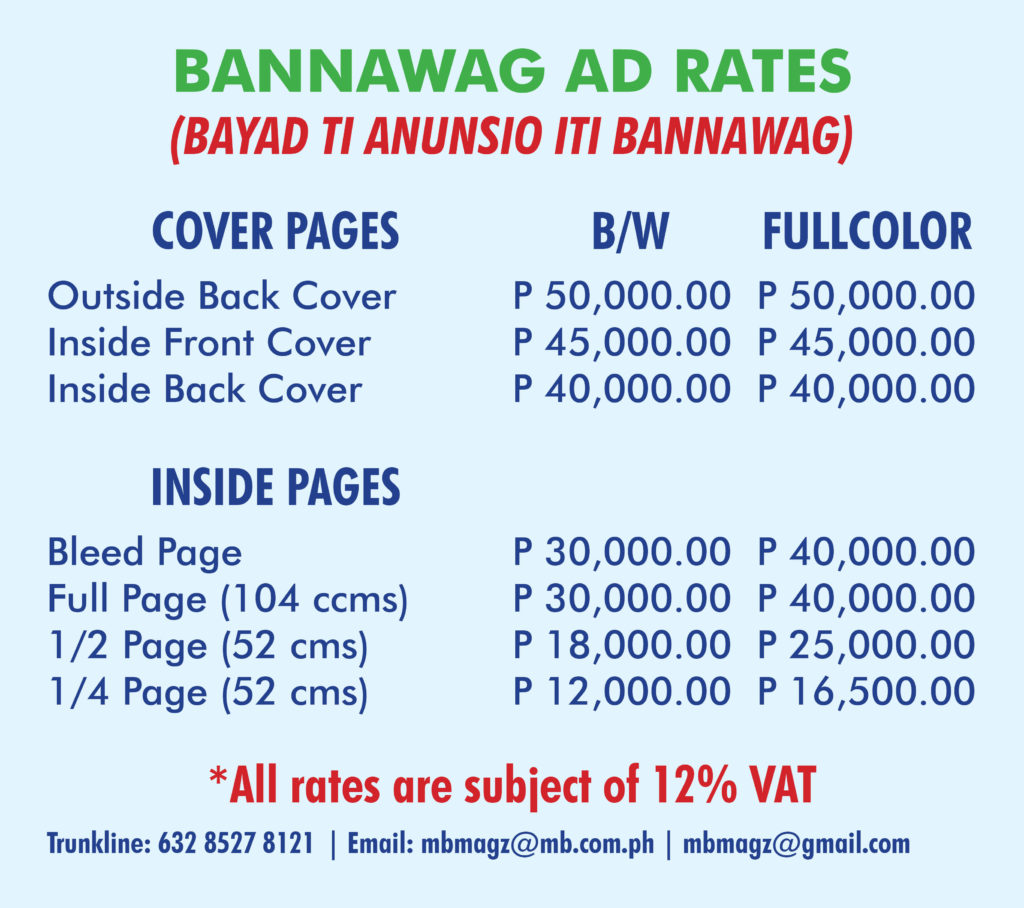 Bannawag Ad Rates