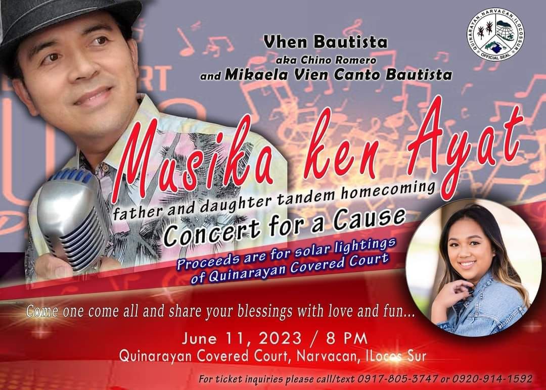 Concert for a cause ni Vhen Bautista, insagutna iti Brgy. Quinarayan