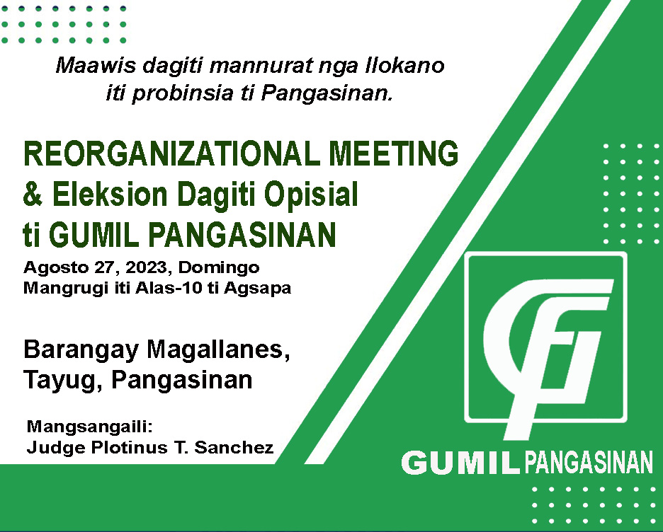 Reorganizational meeting ken eleksion dagiti baro nga opisial ti GUMIL Pangasinan, maangay